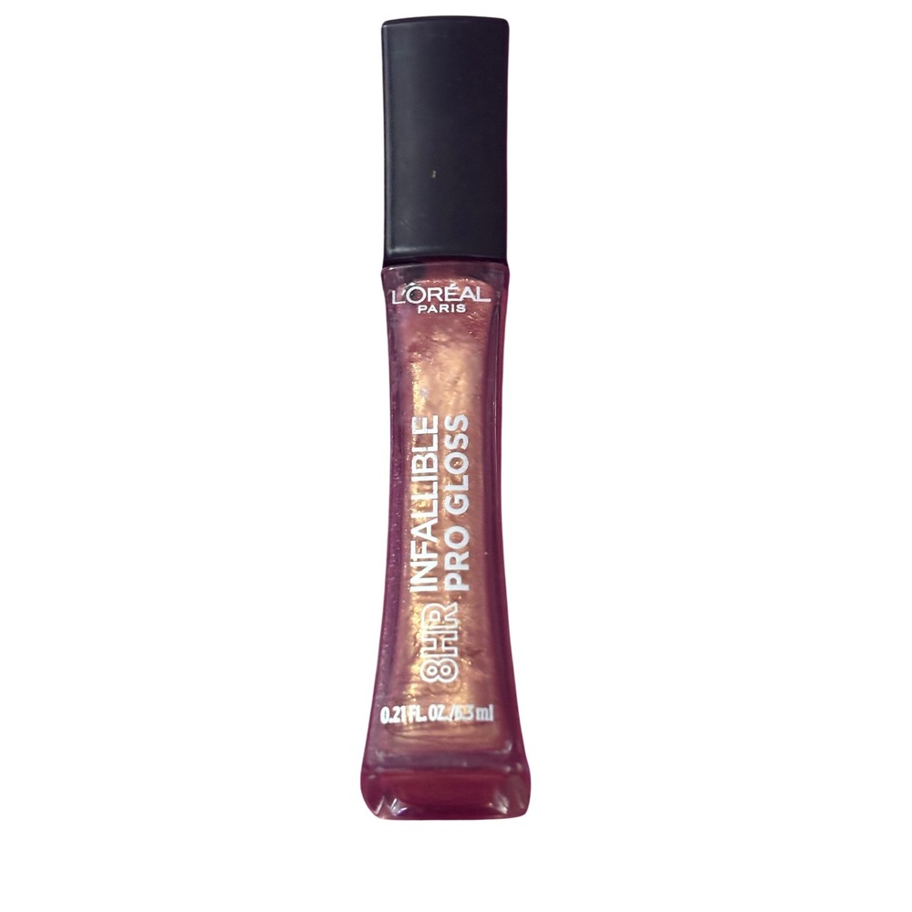 L'Oreal Lip Gloss 0.21oz 805 Suede Infallible 8HR Pro Gloss Shimmer Bronze - Picture 2 of 4